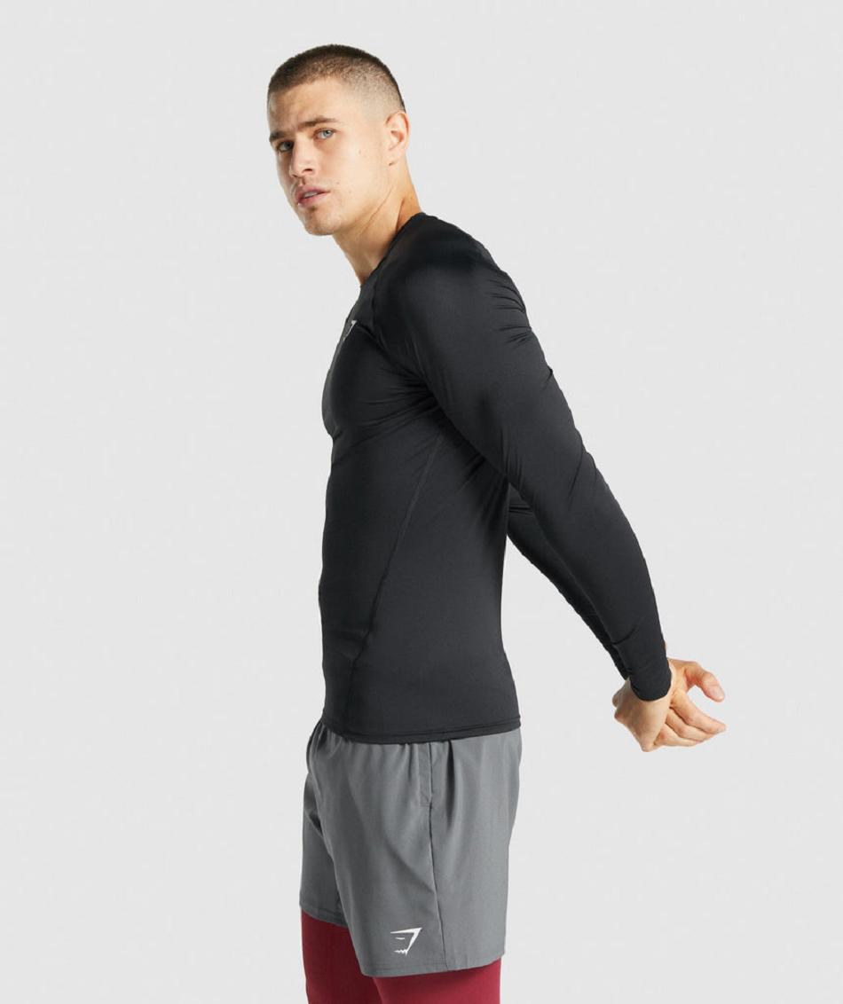 Gymshark Element Baselayer Muške Dugi Rukav Crne | HR 2675LIS